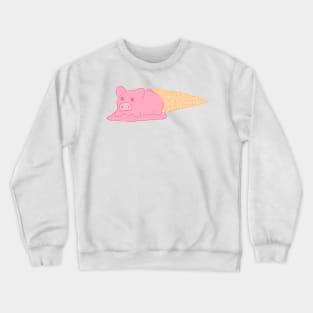 melty ice cream pig Crewneck Sweatshirt